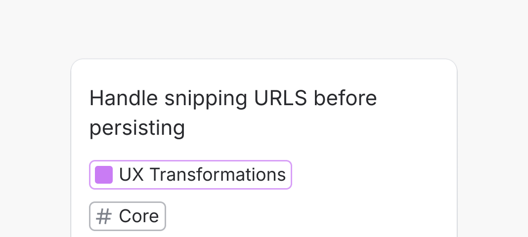A jira work item card showing an epic label.