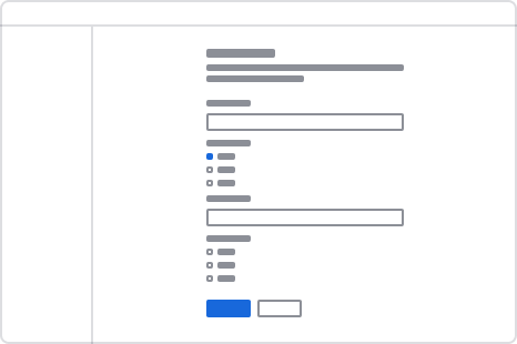 Single page form with buttons left-aligned.