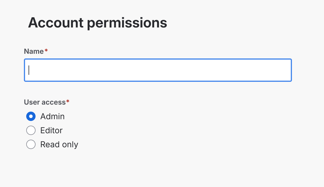 A form that has asterisks (*) next to field labels but without a legend.