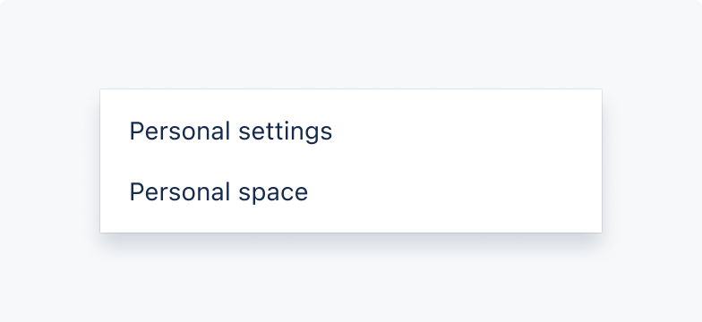A menu with 2 button menu items.