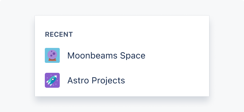 A menu with 2 link menu items.