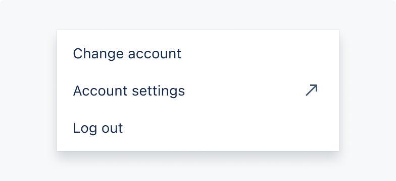 A menu with 3 button menu items.