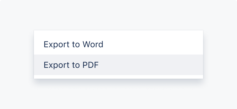A menu with 2 button menu items.