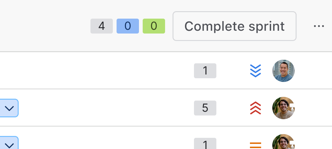 Bold badges used on secondary elements alongside lozenges in a list, where the added prominence is unnecessary