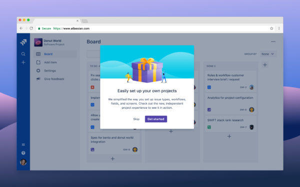 A modal for a Jira update that includes the key elements of a benefits modal.