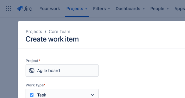 Modal that has a page header at the top