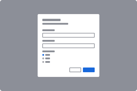 Modal-dialog form with right-aligned buttons.