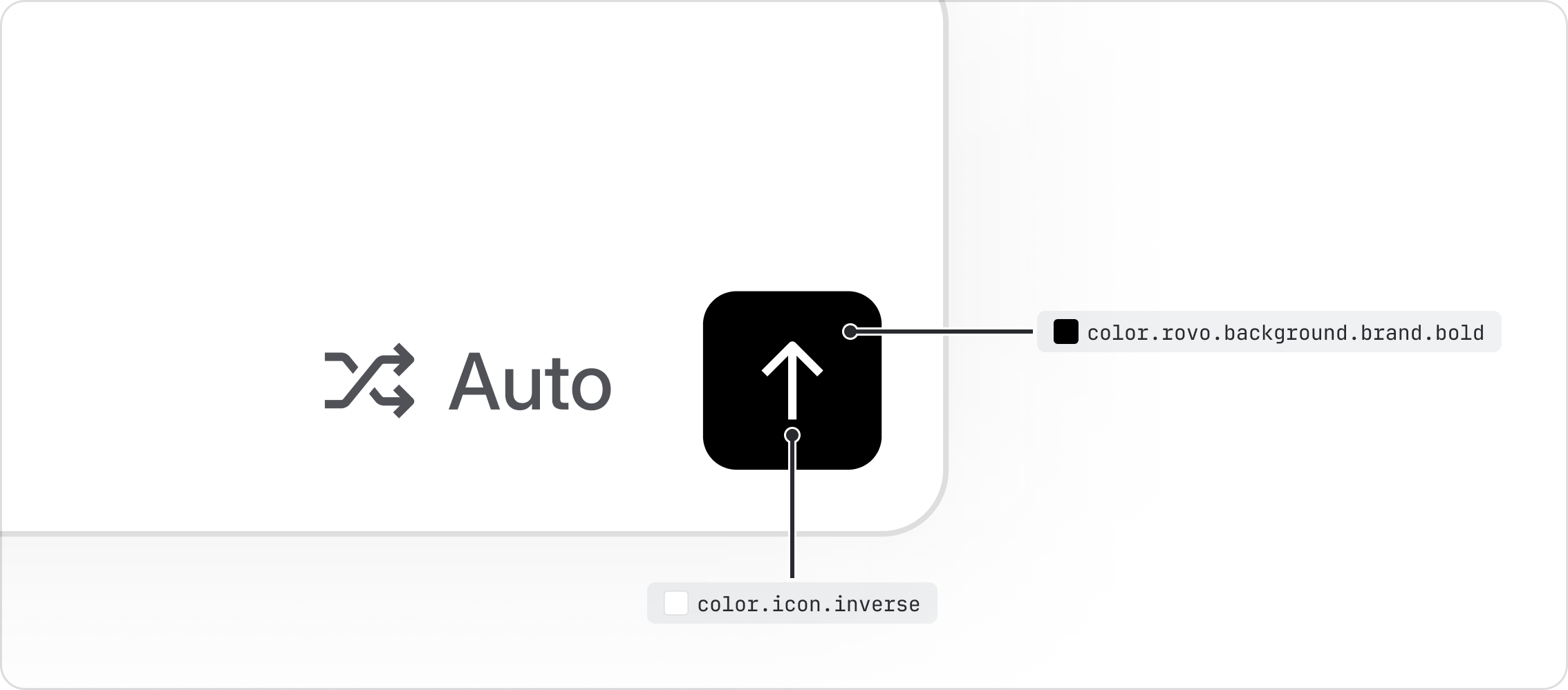 Rovo using rich black in light mode and pure white in dark mode on primary buttons, cursors, and telepointers.