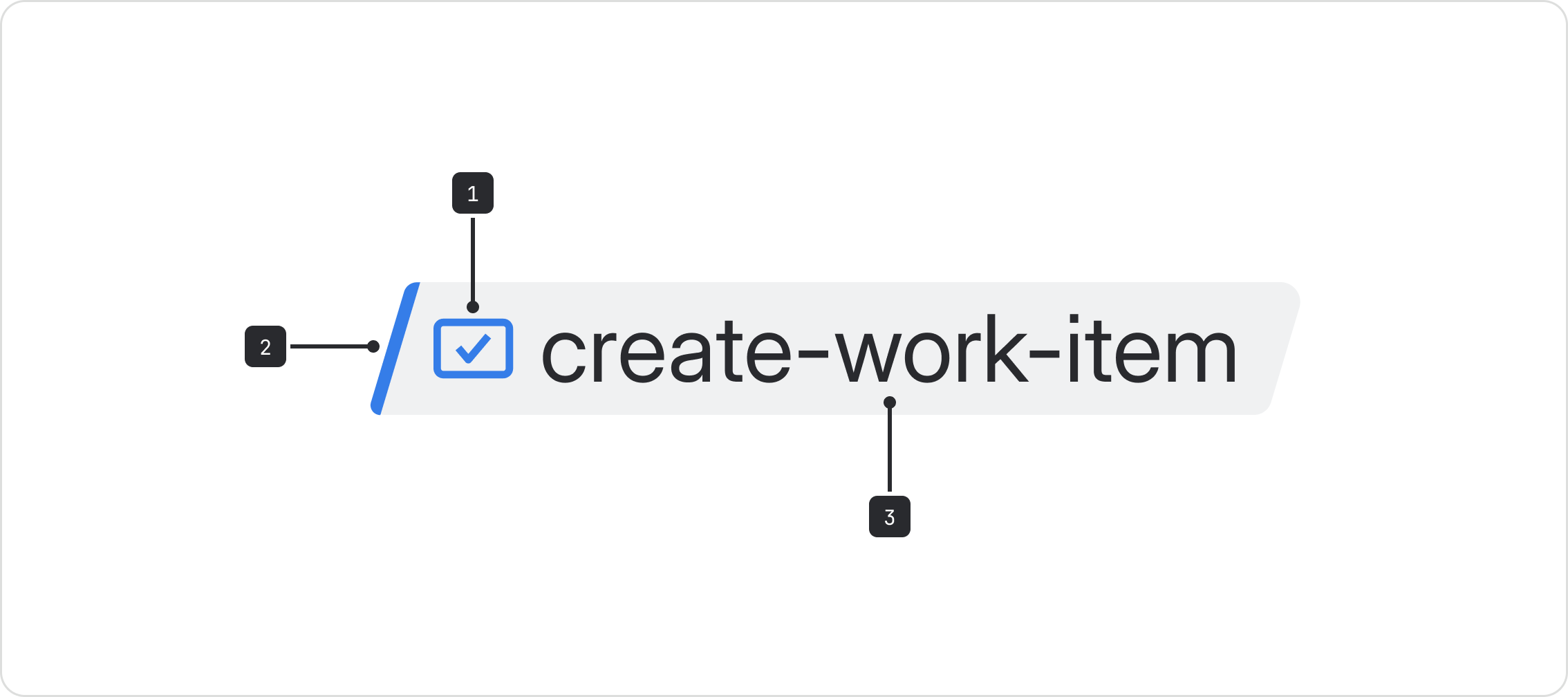 Anatomy of the skills tag, annotating its leading icon, border color, and label.