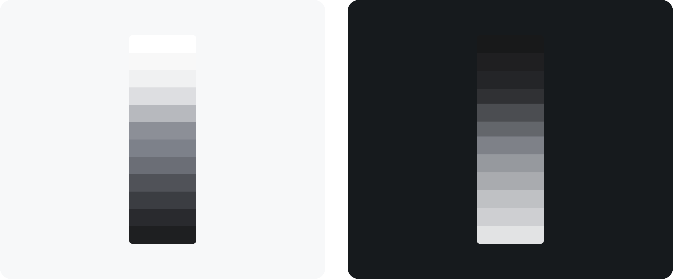 There are dedicated neutrals for both light and dark mode.