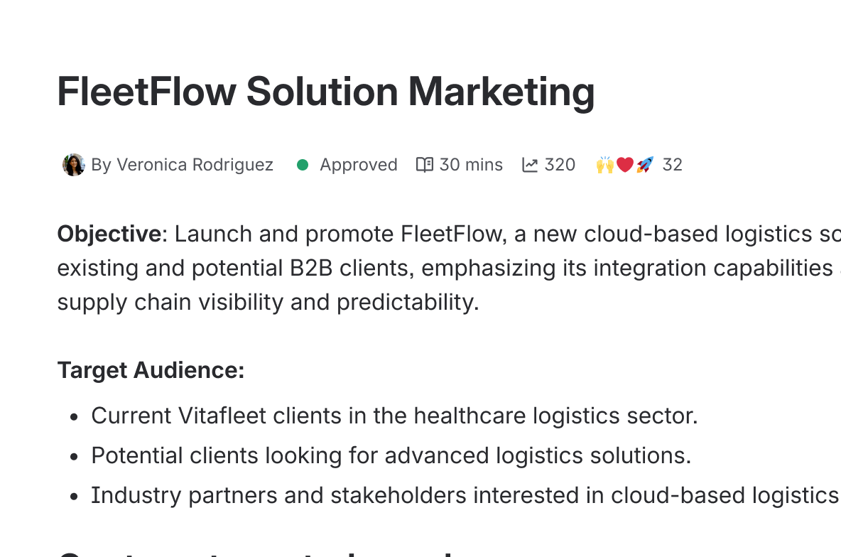 A portion of the Confluence editor, demonstrating Atlassian heading and body text