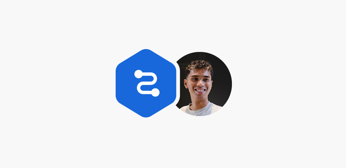A hexagonal agent avatar sits beside a circular human avatar, clearly distinguishing the two.