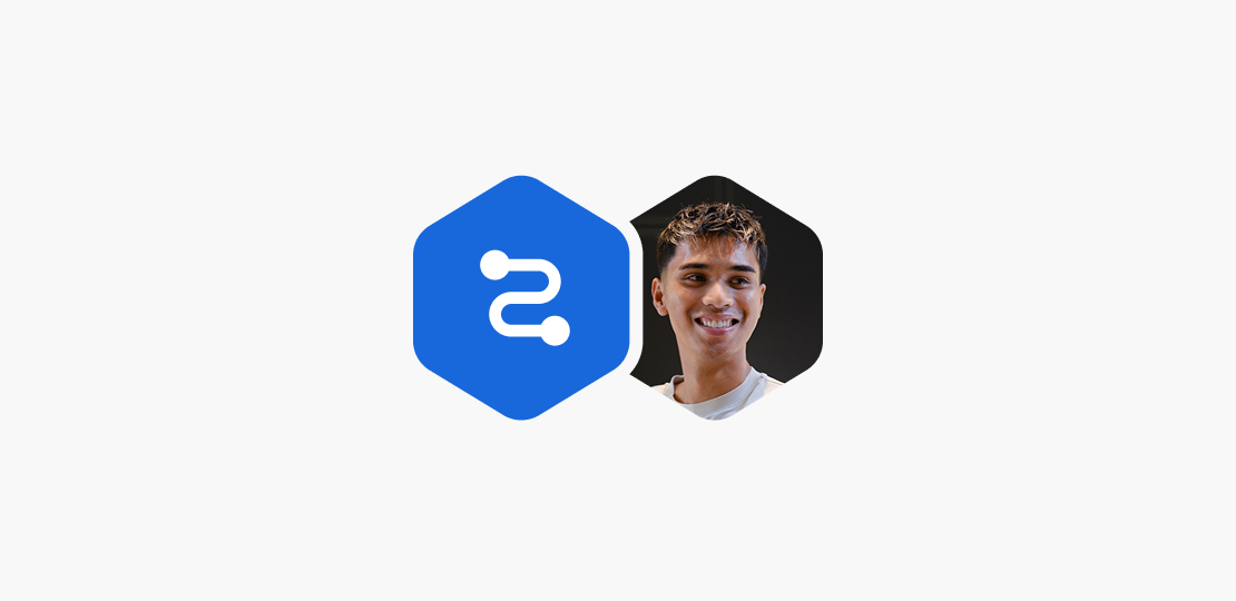 A human photo is incorrectly cropped into a hexagon beside an agent avatar, blurring the distinction between people and agents.