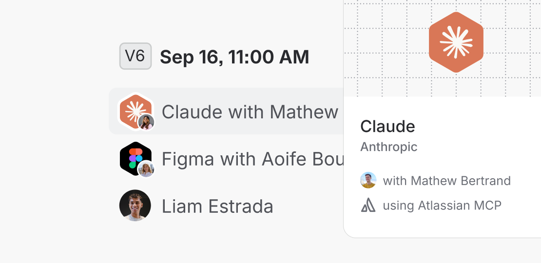 Claude's attribution hover card identifies Anthropic, the associated person and Atlassian MCP as the connection method.