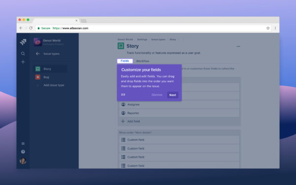 A spotlight component onboarding people to a new feature in Jira.