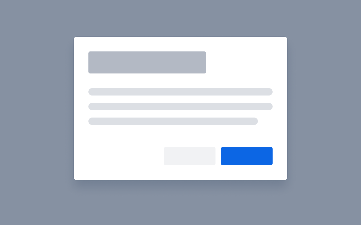 Buttons aligned to the right in a modal dialog, with the primary action furthest right.