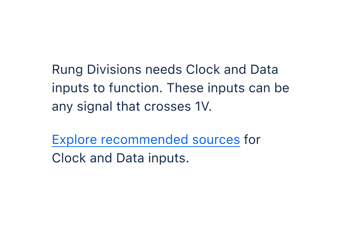 A link with the text "Explore recommended sources", clearly describing the purpose of the link.