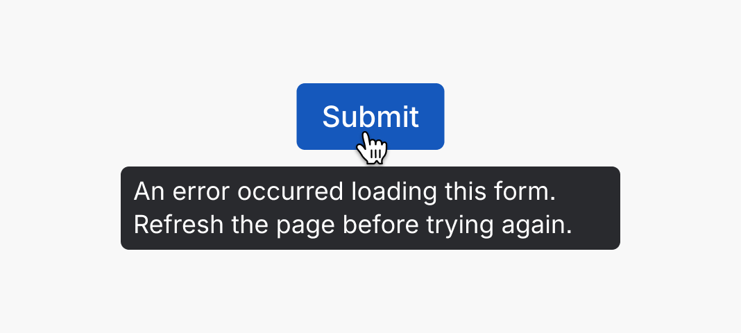 Save button, with a tooltip containing important information about not being able to save your changes