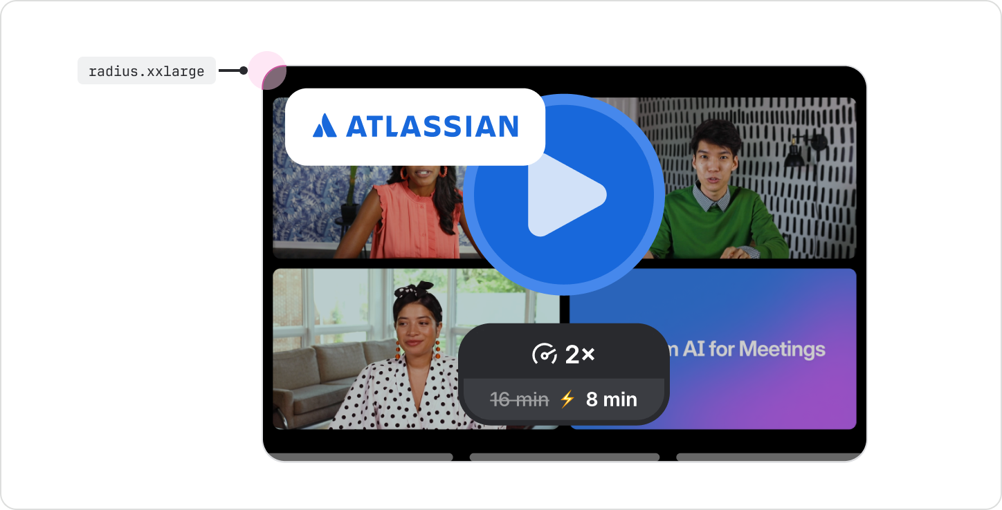 An example of the Loom video player using the "radius.xxlarge" token.
